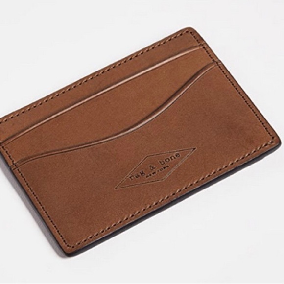 NIB Rag & Bone Hampshire Card Case Brown Leather Wallet for Men Boxed - Picture 4 of 6